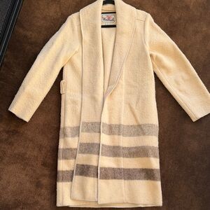 Woolrich Beige and Taupe Striped Coat